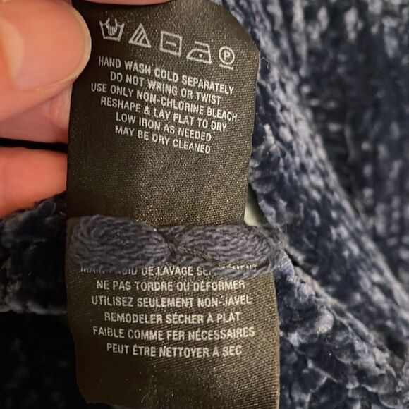 Anthropologie Moth Lily Navy Chenille Oversized Cardigan - Picture 7 of 9